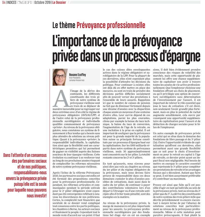 L’importance de la prévoyance privée dans un processus d’épargne