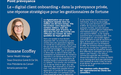 Le digital client onboarding dans la prévoyance, une réponse stratégique pour les gestionnaires de fortune